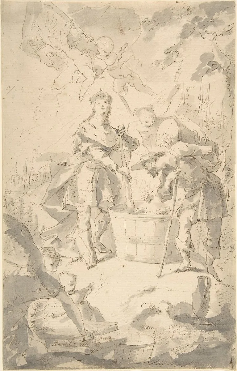 Saint Wenceslas at the Vintage, Attended by Angels and Putti — Franz Anton Maulbertsch