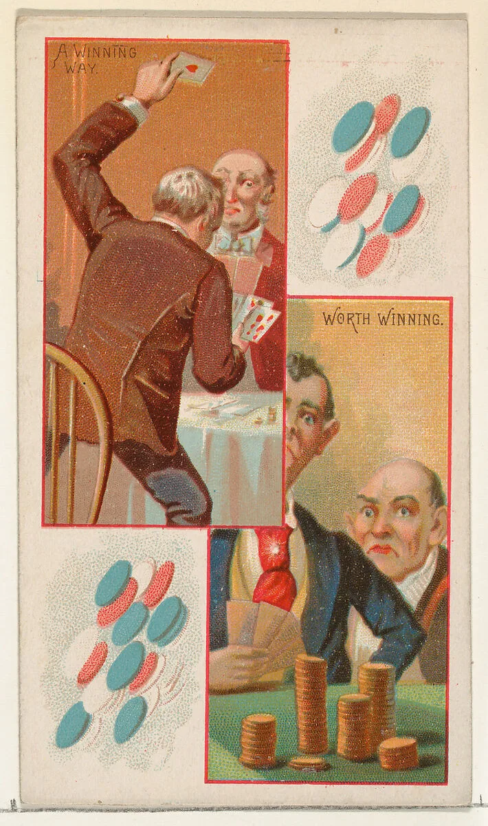 A Winning Way / Worth Winning, from the Jokes series (N118) issued by Duke Sons & Co. to promote Honest Long Cut Tobacco — American Tobacco Company|W. Duke, Sons & Co.|George S. Harris & Sons
