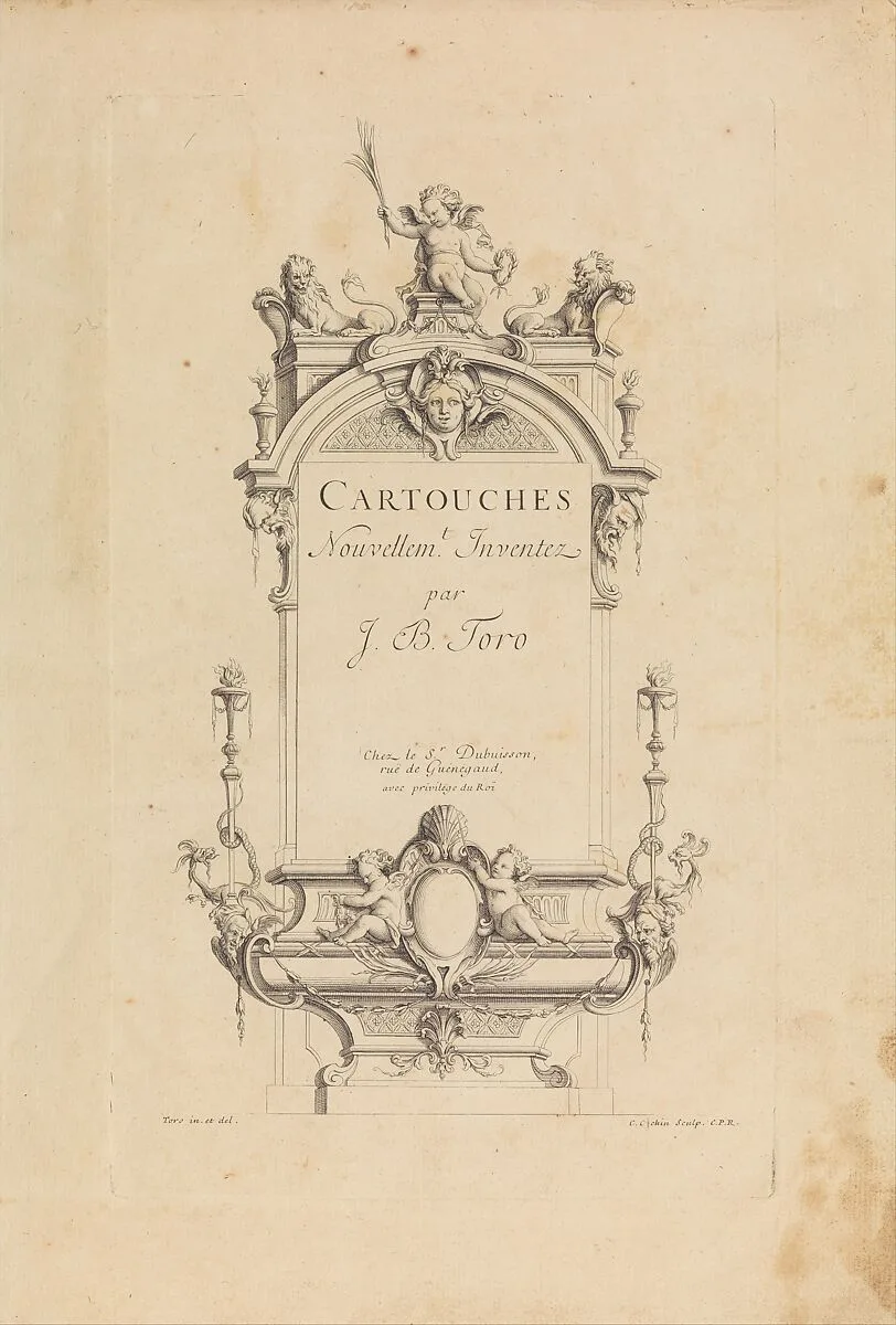 Cartouches Nouvellement Inventez par J.B. Toro (Title Page) — Jean Bernard Toro|Charles Nicolas Cochin I|Jacques-Nicolas Le Pas Dubuisson