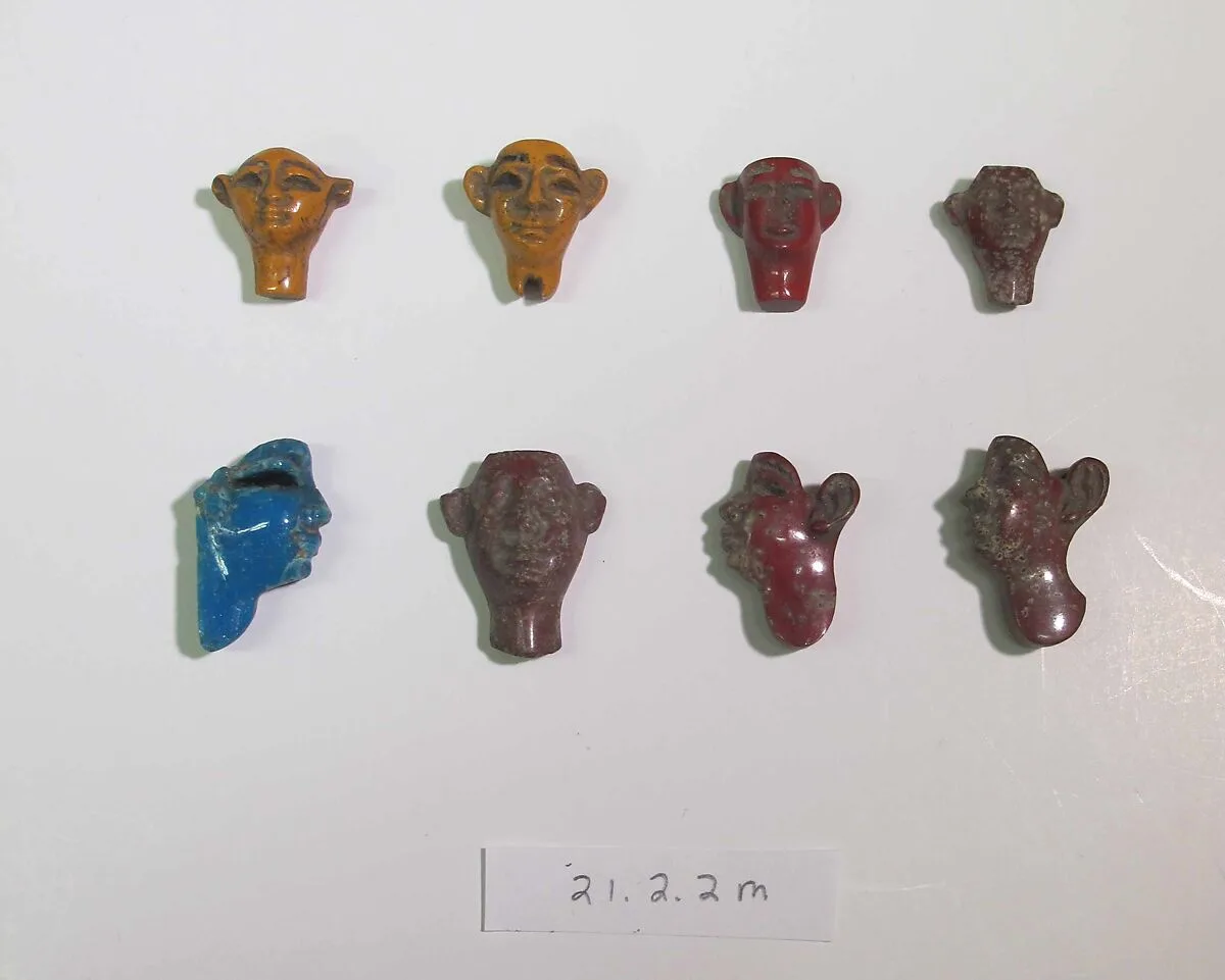Inlays from shrine: heads — Unknown