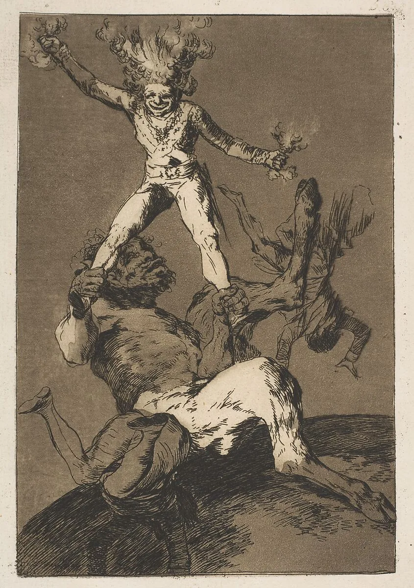 Plate 56 from "Los Caprichos": To rise and to fall (Subir y bajar) — Goya (Francisco de Goya y Lucientes)