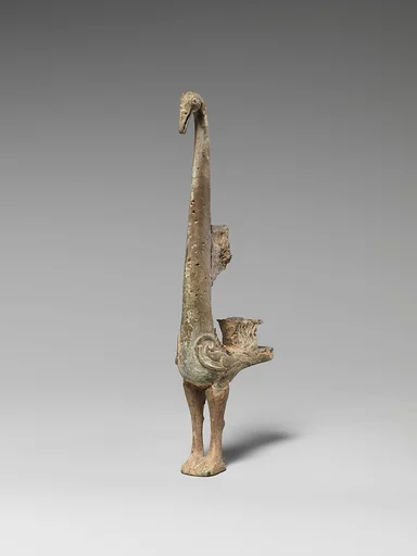 戰國 青銅鳥形器足|Vessel leg in the form of a bird