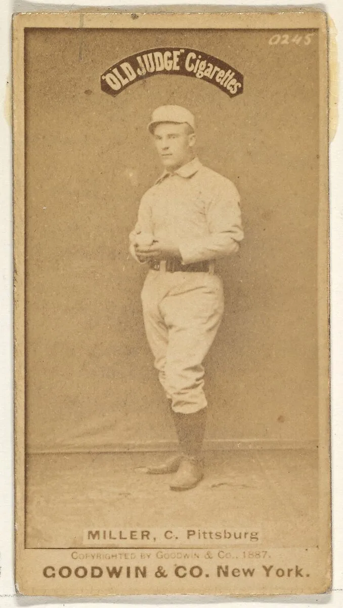 George Frederick "Doggie" Miller, Catcher, Pittsburgh, from the Old Judge series (N172) for Old Judge Cigarettes — Goodwin & Company