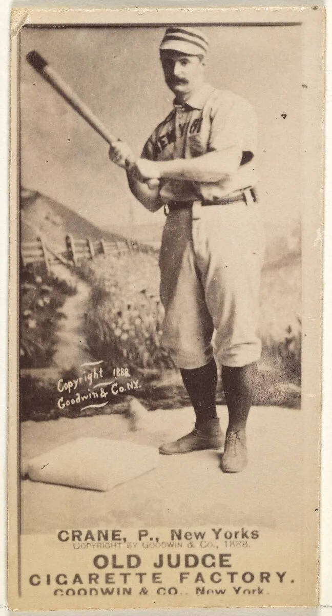 Ed Crane, Pitcher, New York, from the Old Judge series (N172) for Old Judge Cigarettes — Goodwin & Company