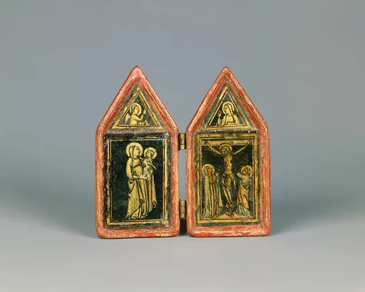Devotional Diptych with the Annunciation, the Virgin and Child, and the Crucifixion