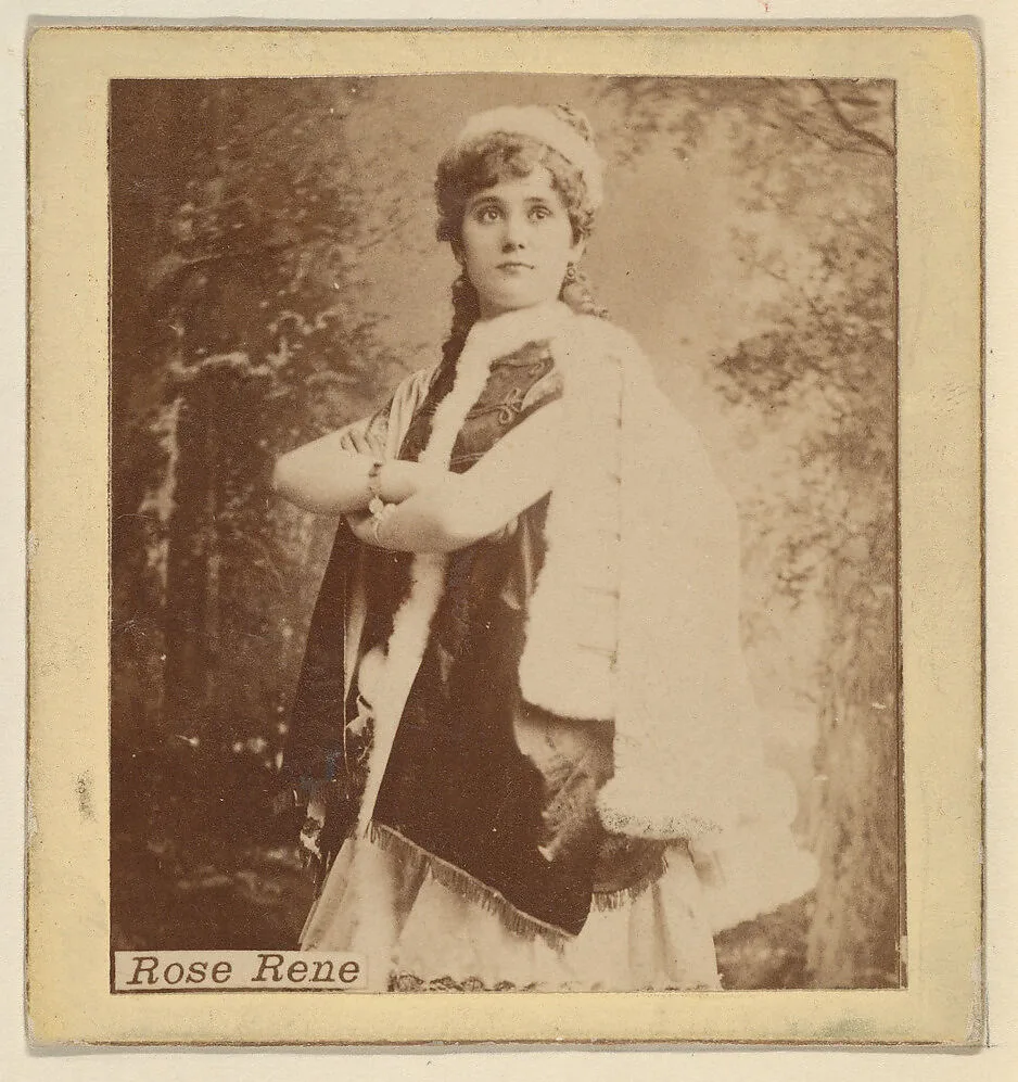 Rose Rene, from the Actresses series (N246), Type 2, issued by Kinney Brothers to promote Sporting Extra Cigarettes — Kinney Brothers Tobacco Company