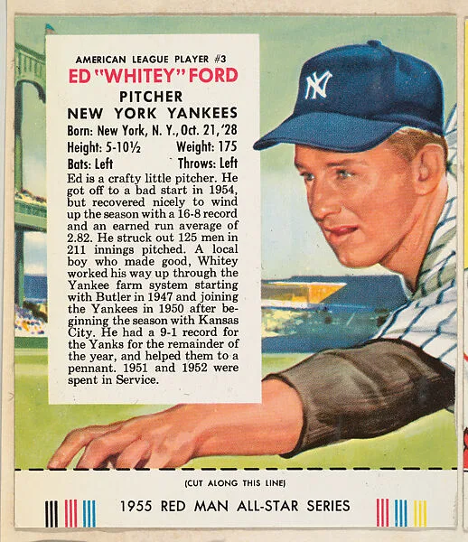 Ed "Whitey" Ford, from the Major League Baseball series (T235), issued by Red Man Chewing Tobacco — Red Man Chewing Tobacco