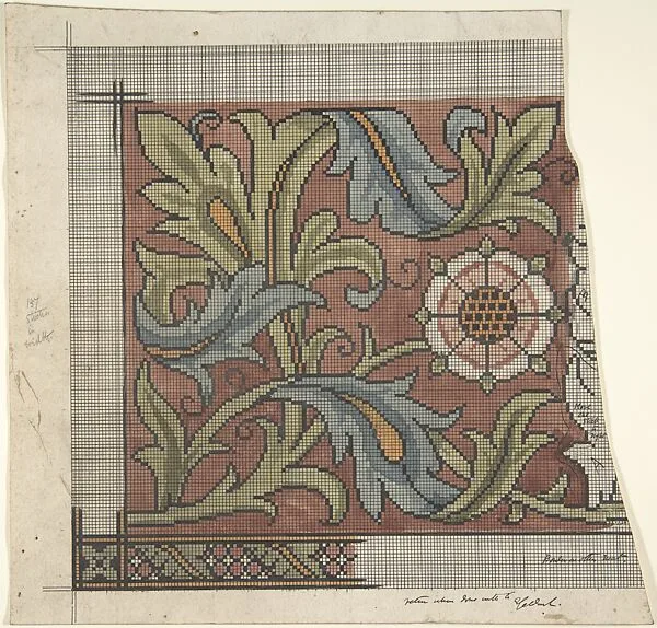 Design for Ecclesiastical Embroidery -- Cross Stitch Pattern — Ernest Geldart