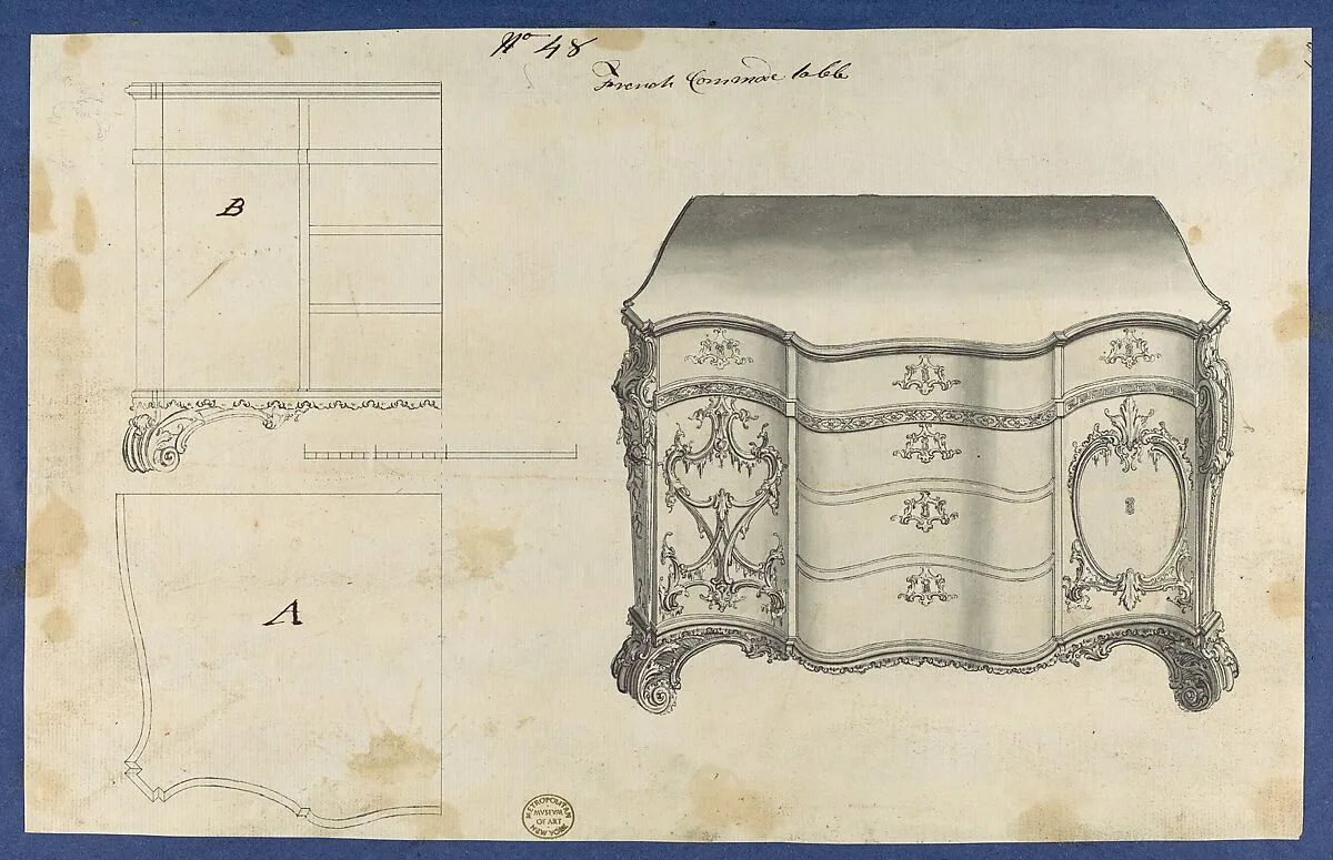 French Commode Table, from Chippendale Drawings, Vol. II — Thomas Chippendale