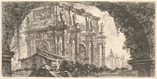 Plate 9: Arch of Constantine in Rome (Arco di Costantino in Roma), from "Antichità Romane de' Tempi della Repubblica, e de' primi Imperatori"
