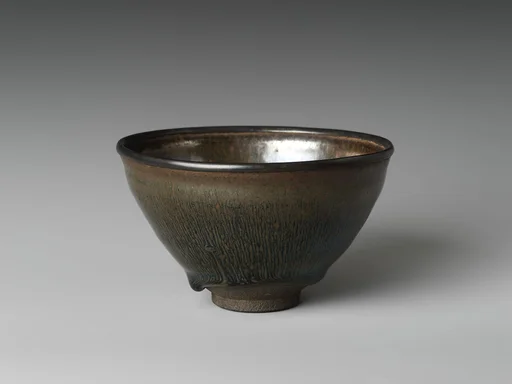 禾目天目茶碗|Tenmoku Tea Bowl with Hare’s-Fur Glaze