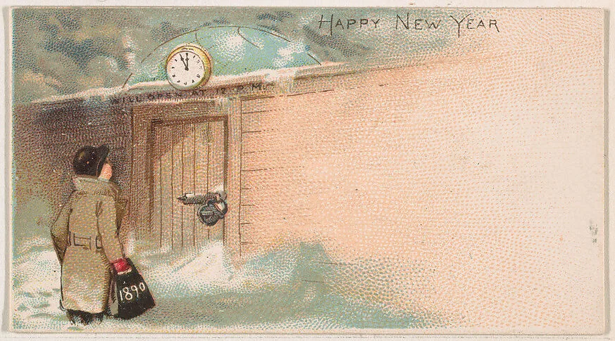 Happy New Year, from the New Years 1890 series (N227) issued by Kinney Bros. — Kinney Brothers Tobacco Company