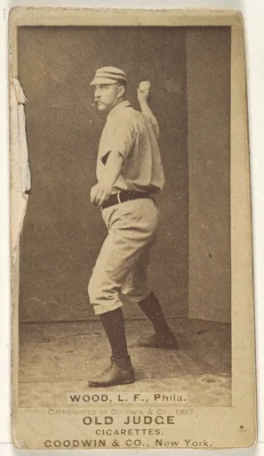 George A. Wood, Left Field, Philadelphia, from the Old Judge series (N172) for Old Judge Cigarettes