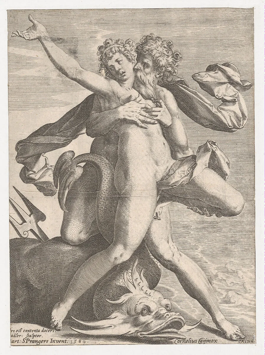 Neptune and Caenis — Johann Sadeler I|Cornelius Caymox|Bartholomeus Spranger