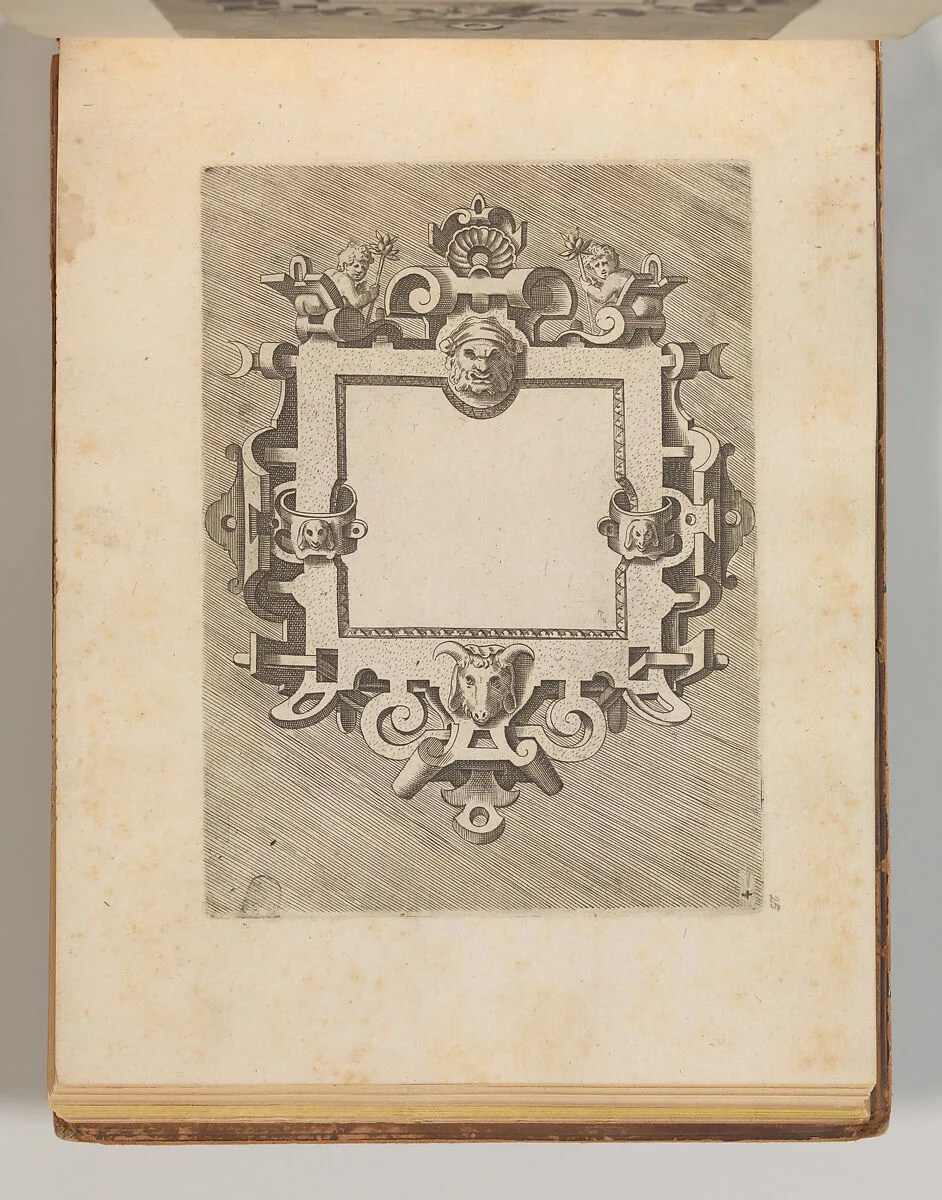 Targhe ed altri ornati di varie e capricciose invenzioni (Cartouches and other ornaments of various and capricious invention, page 33) — Carlo Losi|Hans Vredeman de Vries