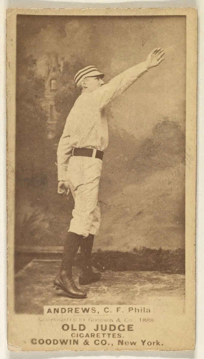 George Edward "Ed" Andrews, Center Field, Philadelphia, from the Old Judge series (N172) for Old Judge Cigarettes — Goodwin & Company