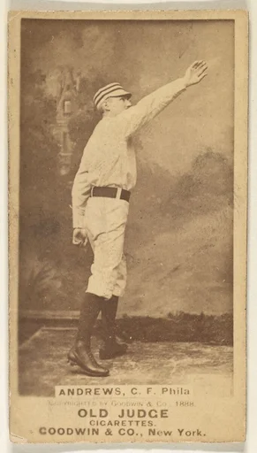 George Edward "Ed" Andrews, Center Field, Philadelphia, from the Old Judge series (N172) for Old Judge Cigarettes