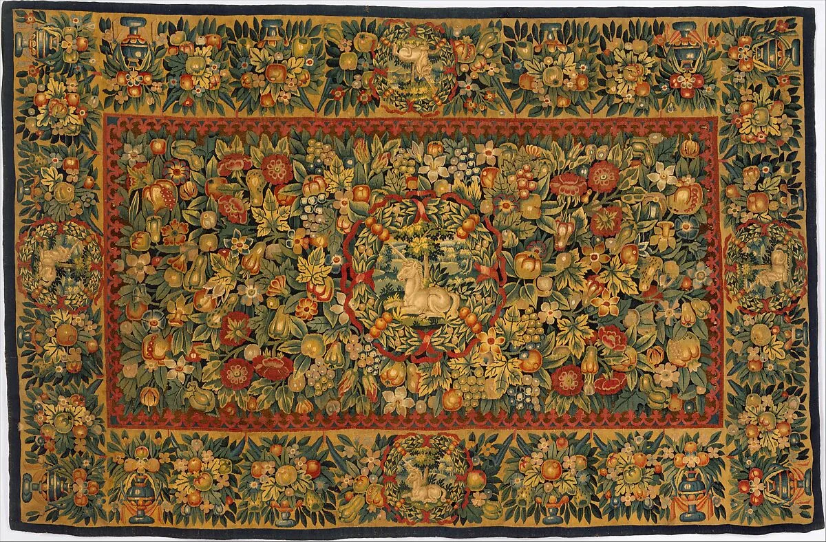 Table carpet with unicorns — Unknown