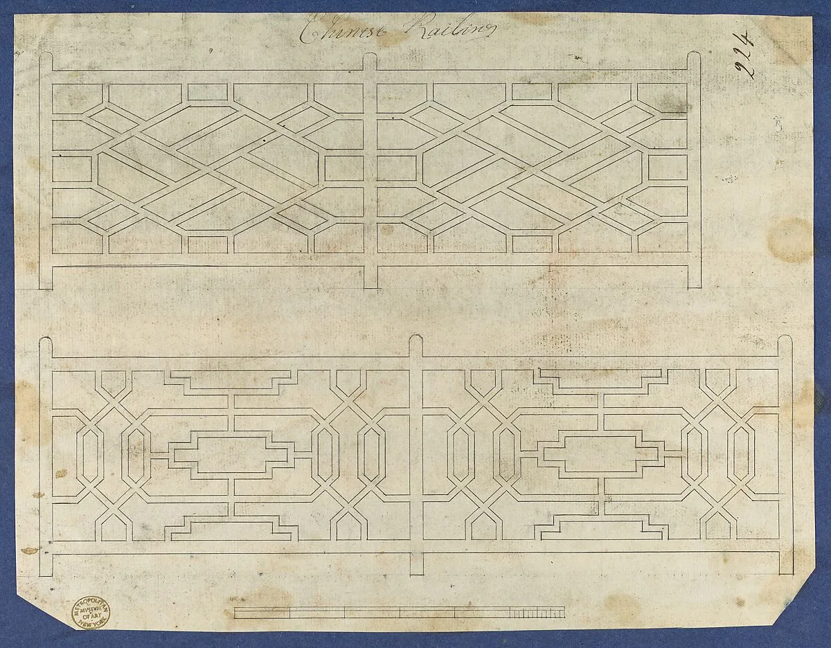 Chinese Railing, from Chippendale Drawings, Vol. II — Thomas Chippendale