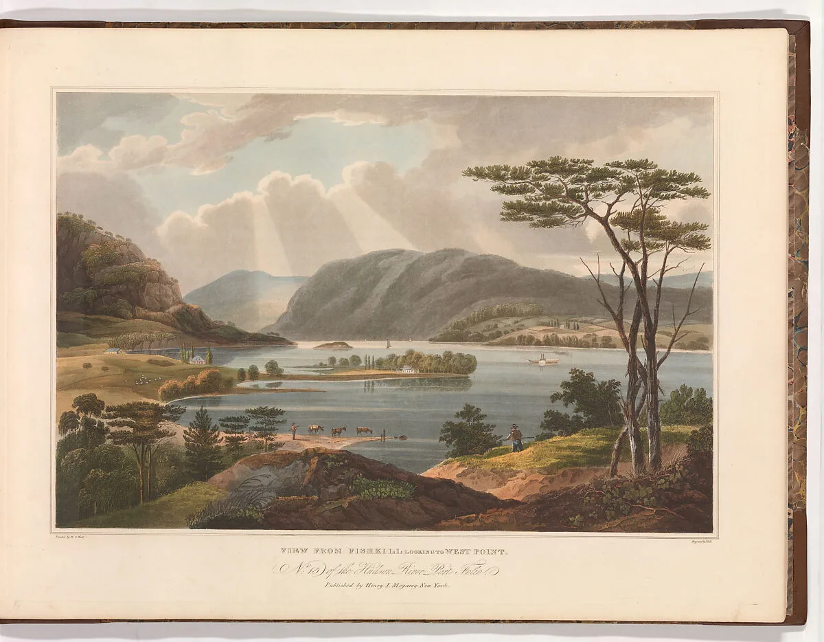 View from Fishkill Looking To West-Point (No. 15 of The Hudson River Portfolio) — John Hill|William Guy Wall|Henry J. Megarey|John Rubens Smith
