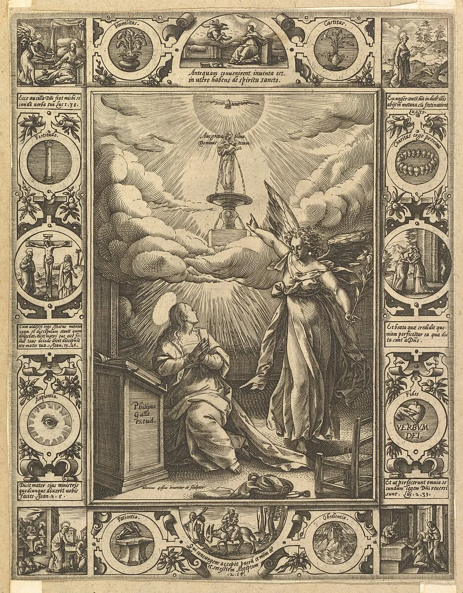 Ave Maria, from "Allegorical Scenes on the Life of Christ, from Christian and Profane Allegories" — Hendrick Goltzius|Philips Galle