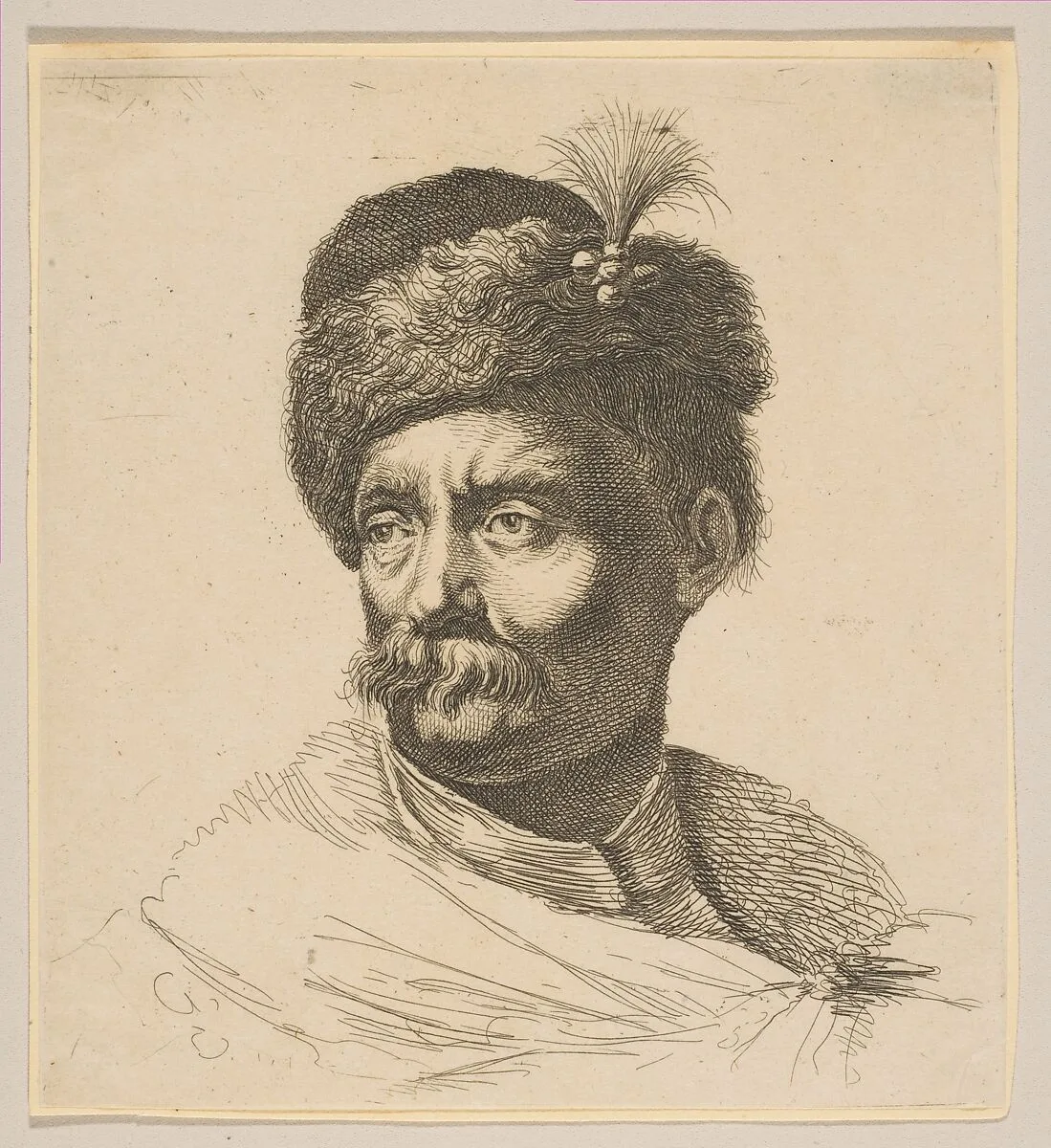 Bust of a Pole, from "Drawing Basics" (I principii del disegno) — Stefano della Bella|Peregrine Lovell