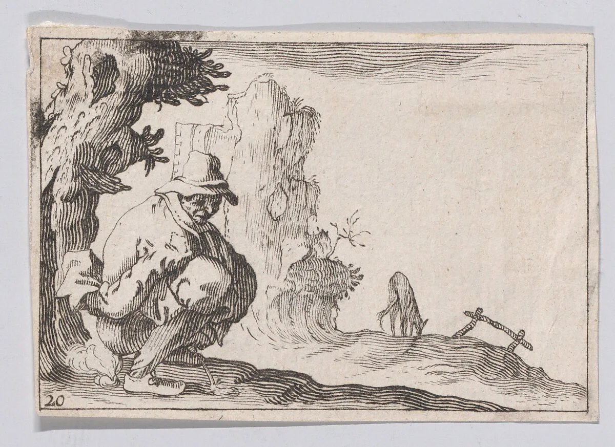 Copy of Le Paysan Accroupi (The Peasant Squatting), from Les Caprices — Jacques Callot|Anonymous