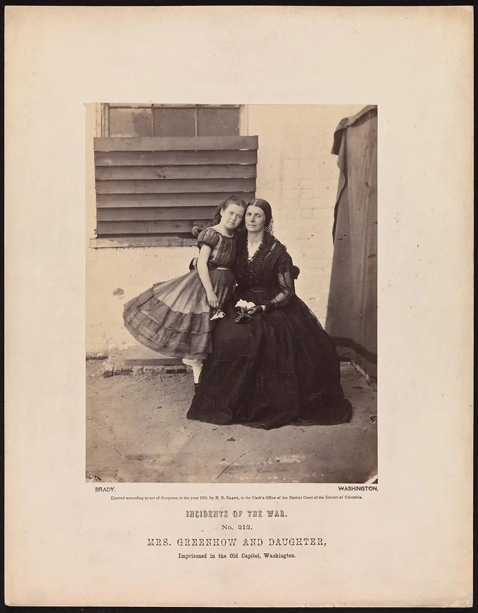 Mrs. Greenhow and Daughter, Imprisoned in the Old Capitol, Washington — Alexander Gardner