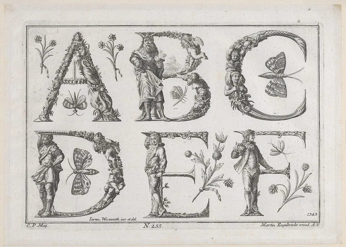 Decorated Roman alphabet — Jeremias Wachsmuth|Martin Engelbrecht