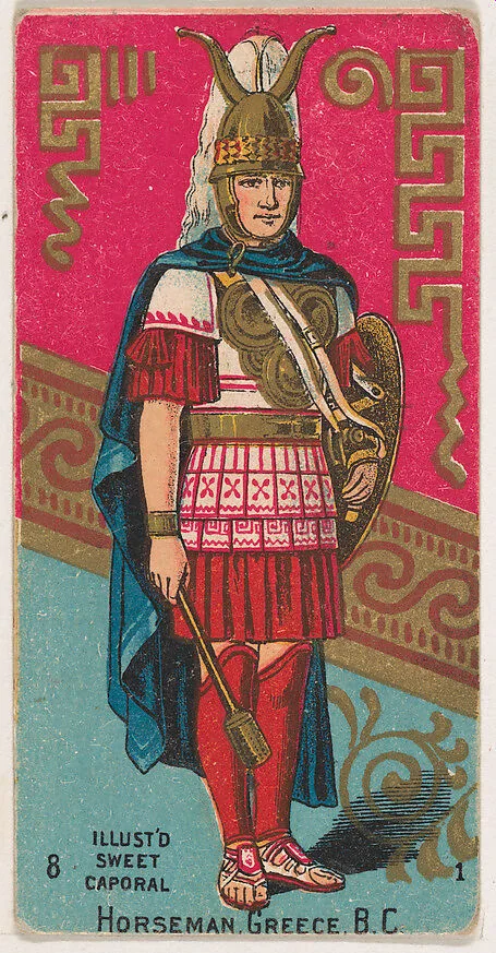 Horseman, Greece, B.C., from the Military Series (N224) issued by Kinney Tobacco Company to promote Sweet Caporal Cigarettes — Kinney Brothers Tobacco Company