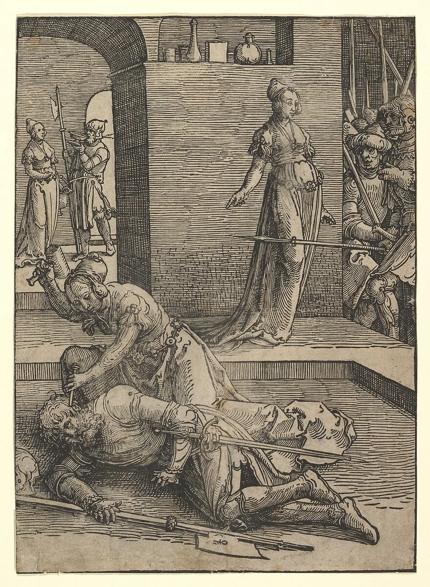 Jael Killing Sisera, without ornamental frame — Lucas van Leyden