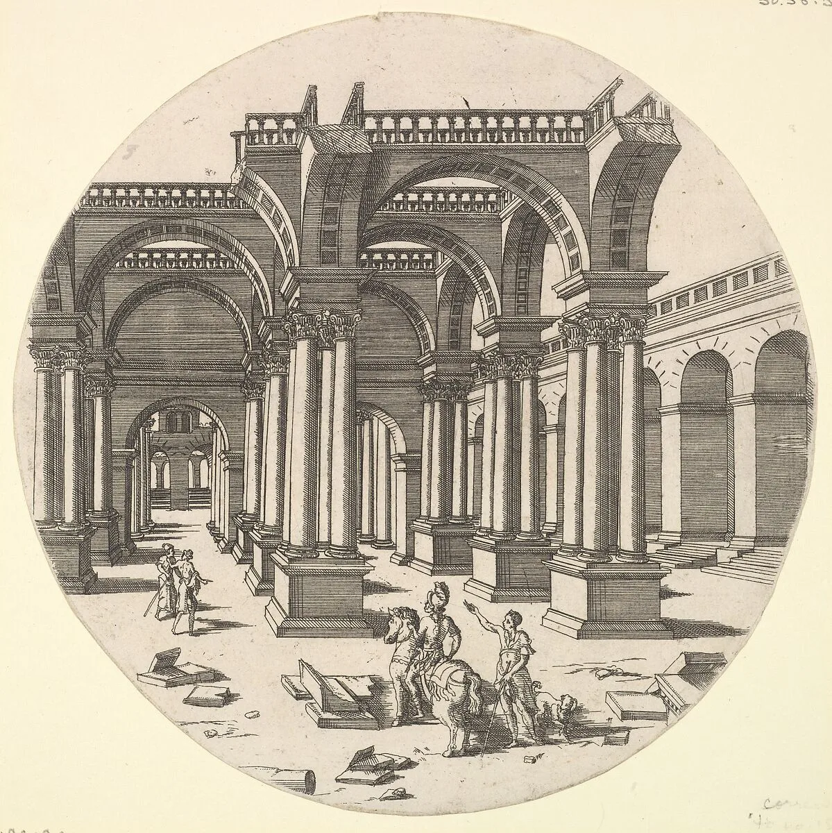 Perspectival View, Temple of Isis — Jacques Androuet Du Cerceau