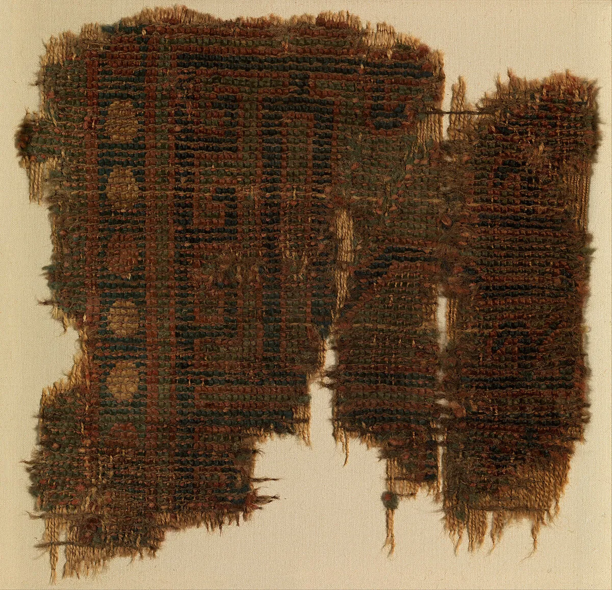 Fragment of a Carpet with Geometric Design — Unknown