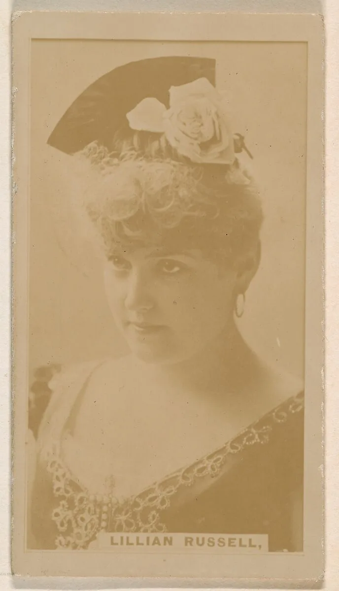 Lillian Russell, from the Actresses series (N245) issued by Kinney Brothers to promote Sweet Caporal Cigarettes — Kinney Brothers Tobacco Company