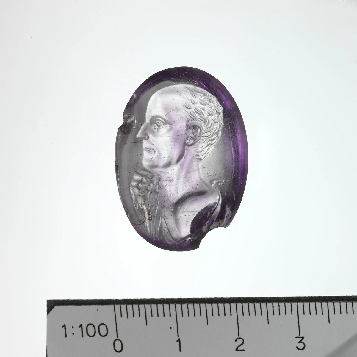 Amethyst intaglio portrait of a man — Unknown