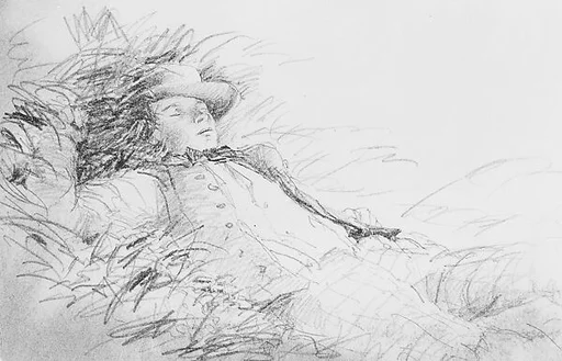 Youth Sleeping on a Grassy Bank