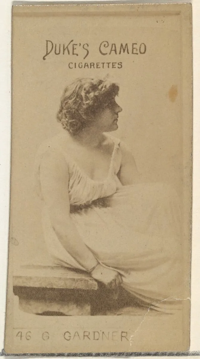 Card Number 46, Gertrude Gardner, from the Actors and Actresses series (N145-4) issued by Duke Sons & Co. to promote Cameo Cigarettes — W. Duke, Sons & Co.