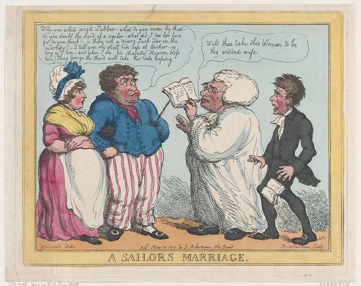 A Sailor's Marriage — Thomas Rowlandson|George Murgatroyd Woodward