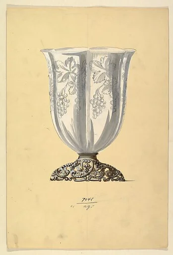 Design for Glass Tumbler with Metal Base
