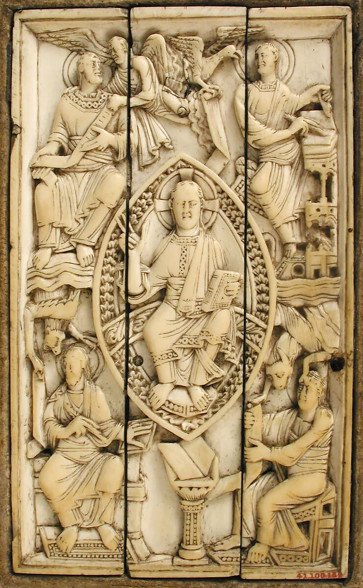 Plaque with Christ in Majesty and the Four Evangelists — Unknown