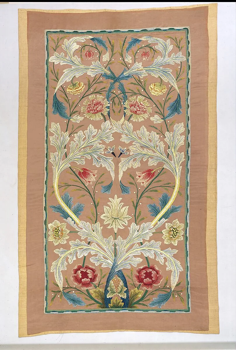 Panel of floral embroidery — William Morris|Catherine Holiday