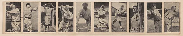 Uncut Baseball strip cards (W572) — Unknown