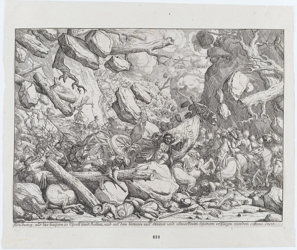 Maximilian Emanuel and the Bavarian Army in a Narrow Pass in theTyrol — Franz Joachim Beich