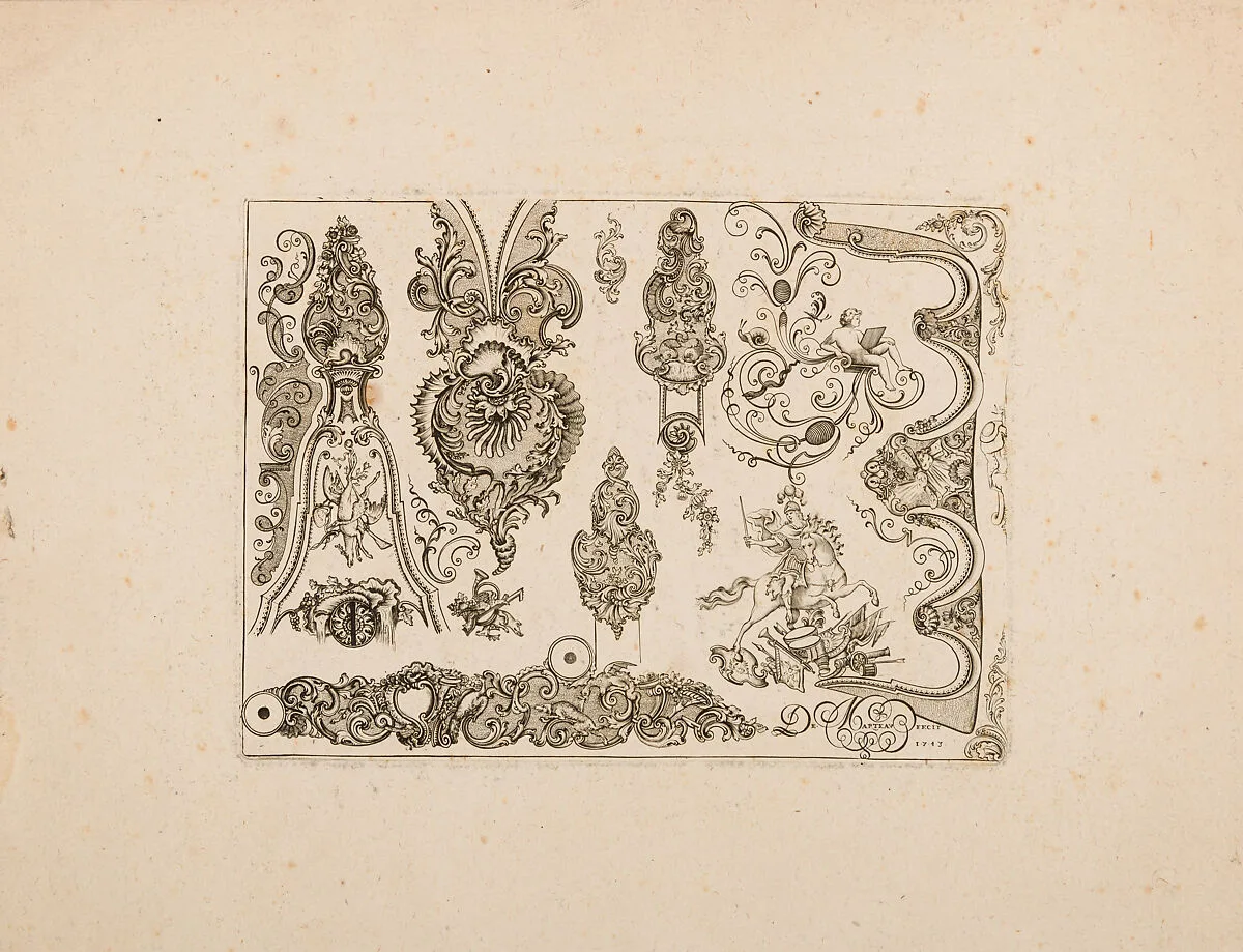 Plate Nine from Nouveavx Desseins D'Arquebvseries — Gilles Demarteau