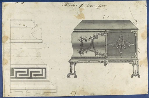 Two Designs for Clothes Chest, from Chippendale Drawings, Vol. II