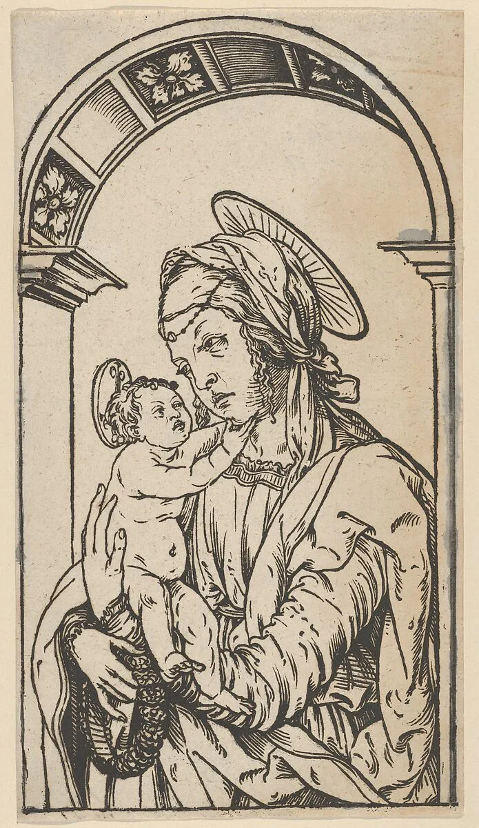 Virgin and Child Under an Arch — Hans Burgkmair