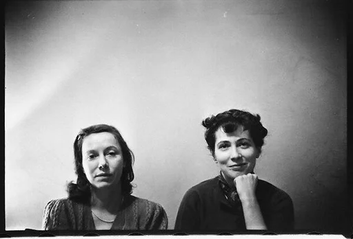 [One 35mm Film Frame: Alice Morris and Jane Ninas, New York City]