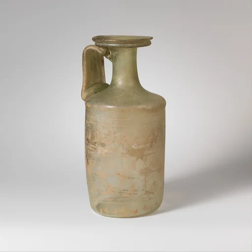 Glass cylindrical bottle