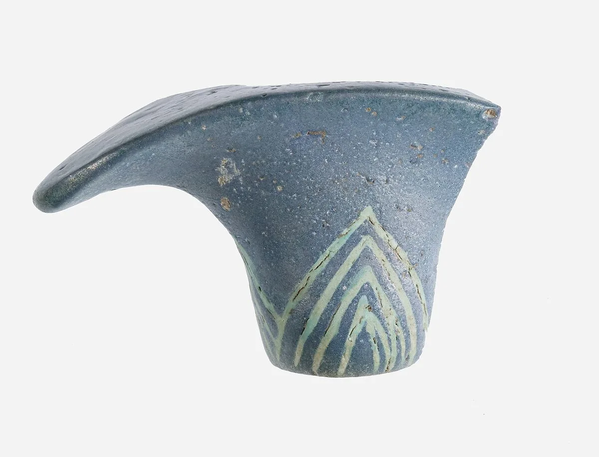 Top of a Papyrus Stalk Mirror Handle — Unknown