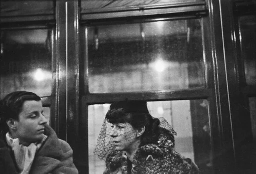 [Three 35mm Film Frames: Subway Passengers, New York City: Women]